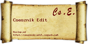 Csesznik Edit névjegykártya